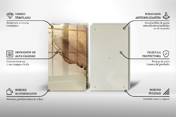 Glass chopping board Abstraction gold