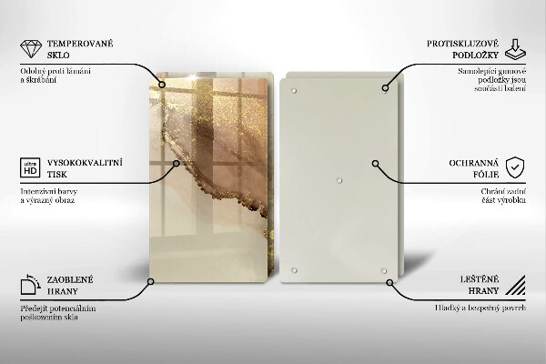 Glass chopping board Abstraction gold