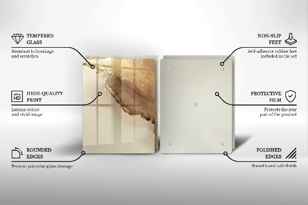 Glass chopping board Abstraction gold