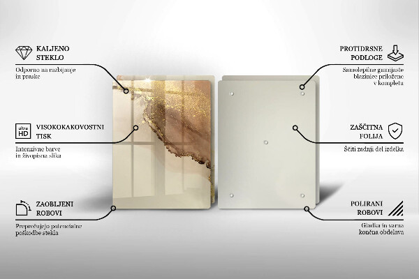 Glass chopping board Abstraction gold