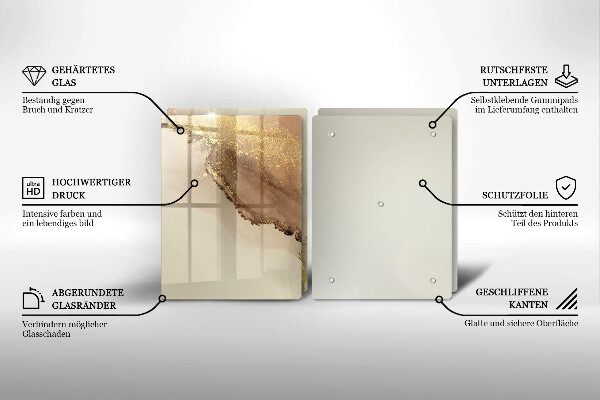 Glass chopping board Abstraction gold