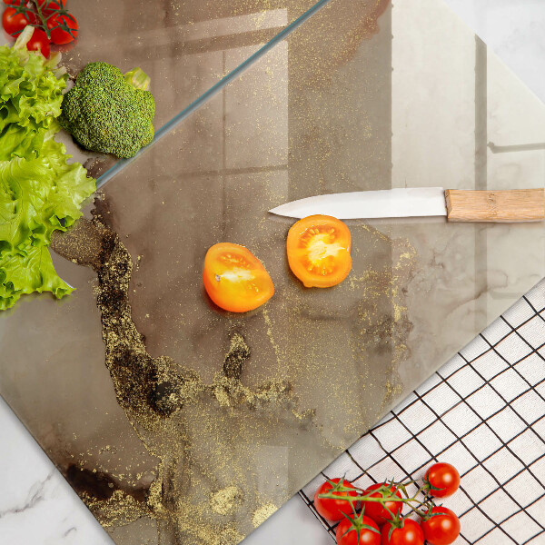 Glass chopping board Abstraction gold