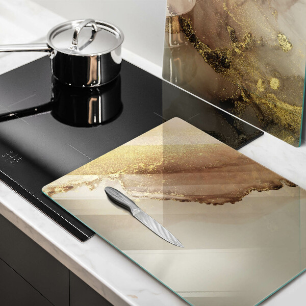 Glass chopping board Abstraction gold