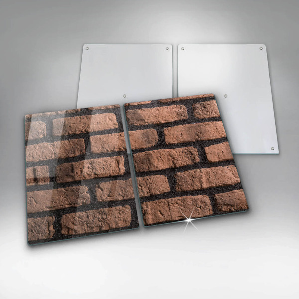 Glass chopping board Brick wall