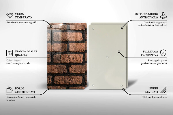 Glass chopping board Brick wall