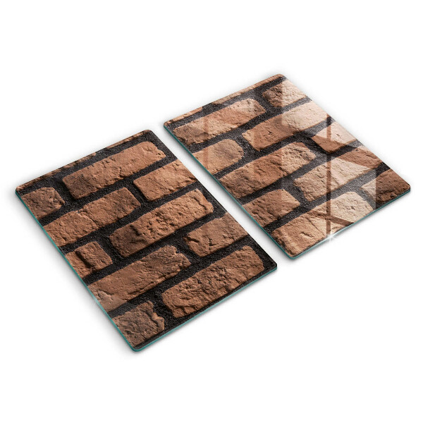 Glass chopping board Brick wall