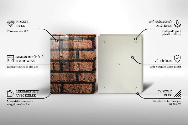 Glass chopping board Brick wall