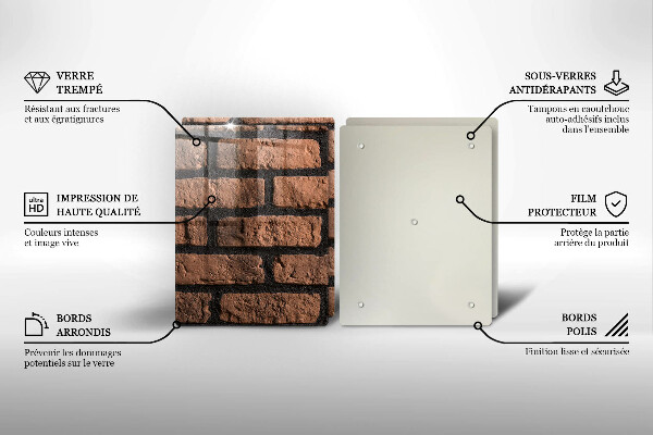 Glass chopping board Brick wall