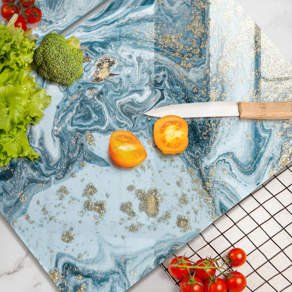Glass chopping board Structure with gold