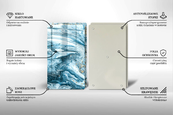 Glass chopping board Structure with gold