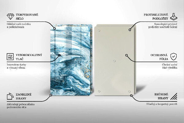 Glass chopping board Structure with gold