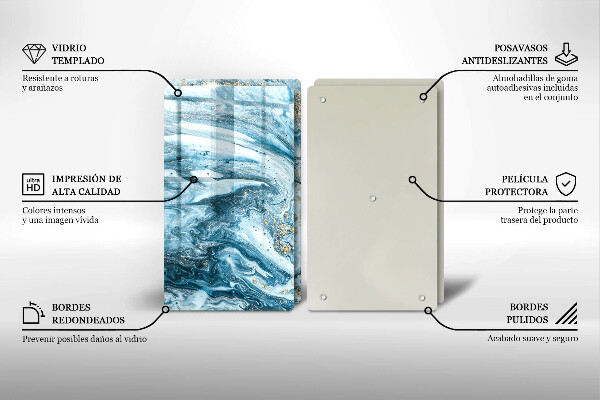 Glass chopping board Structure with gold