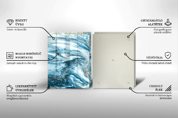 Glass chopping board Structure with gold