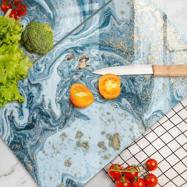 Glass chopping board Structure with gold