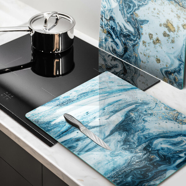 Glass chopping board Structure with gold