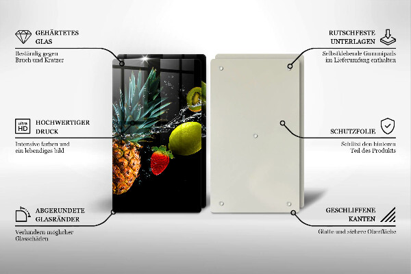 Chopping board Fruits in water