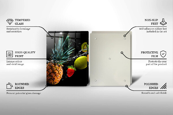 Chopping board Fruits in water