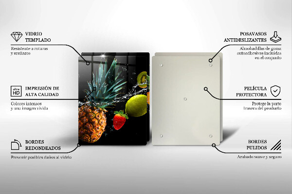 Chopping board Fruits in water