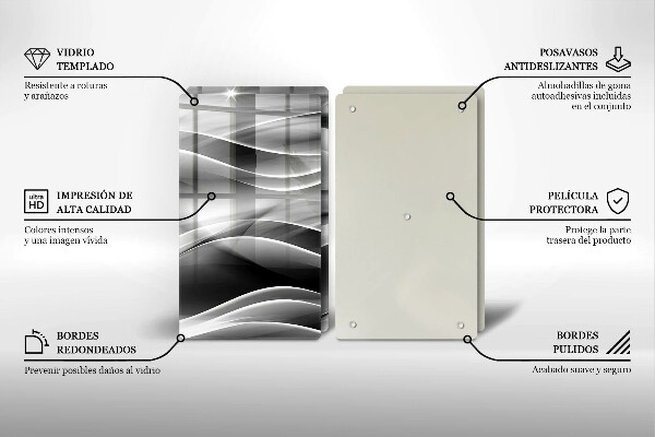 Glass chopping board Abstraction mild lines
