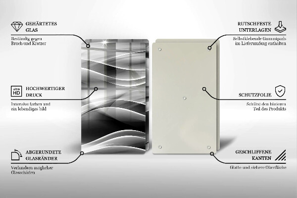 Glass chopping board Abstraction mild lines