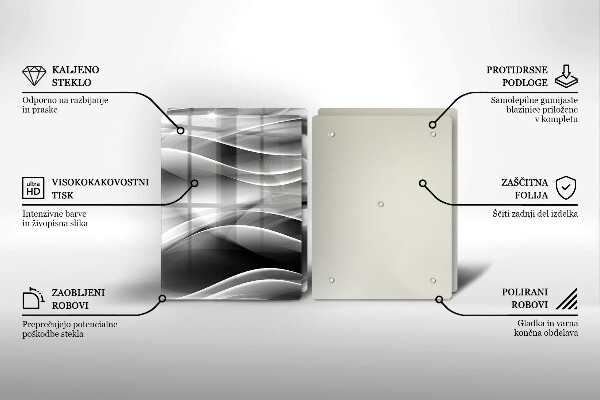 Glass chopping board Abstraction mild lines