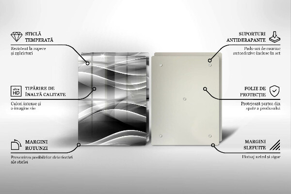 Glass chopping board Abstraction mild lines