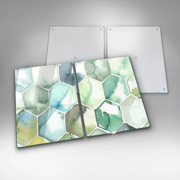 Glass chopping board Watercolor hexagons