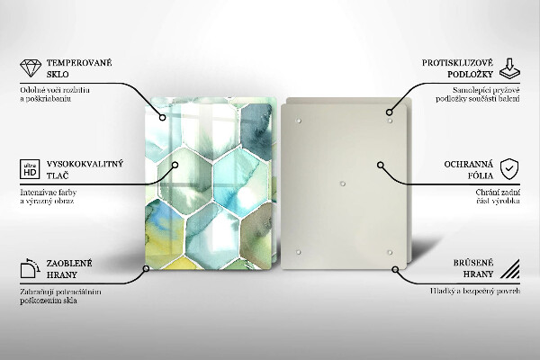 Glass chopping board Watercolor hexagons