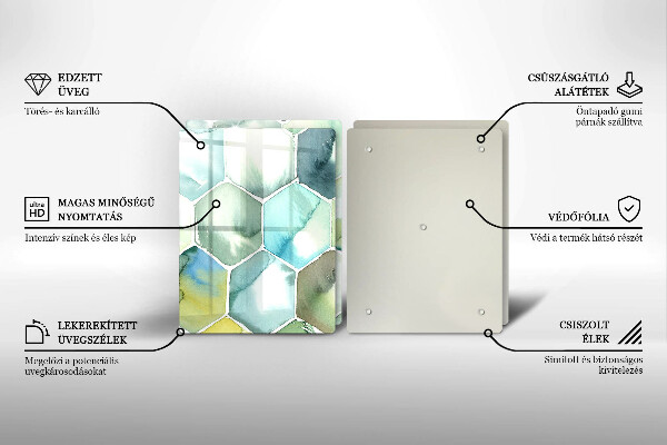 Glass chopping board Watercolor hexagons