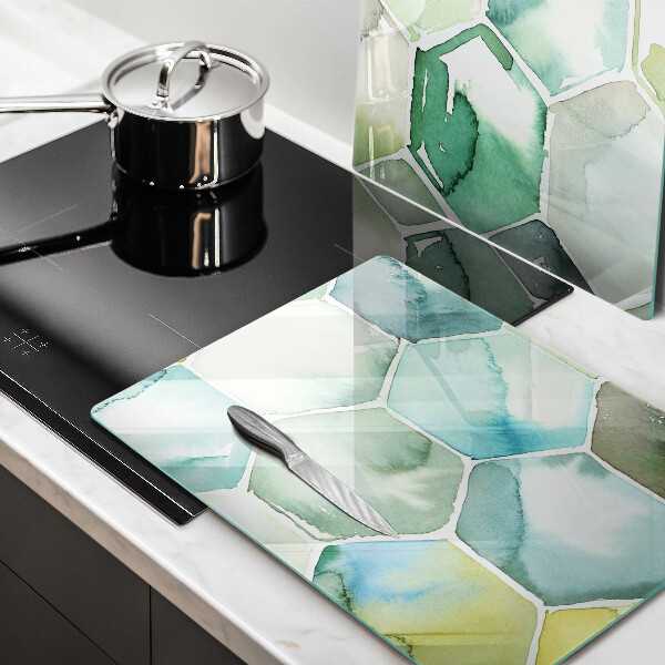 Glass chopping board Watercolor hexagons