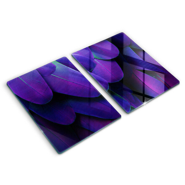 Glass chopping board Neon feathers