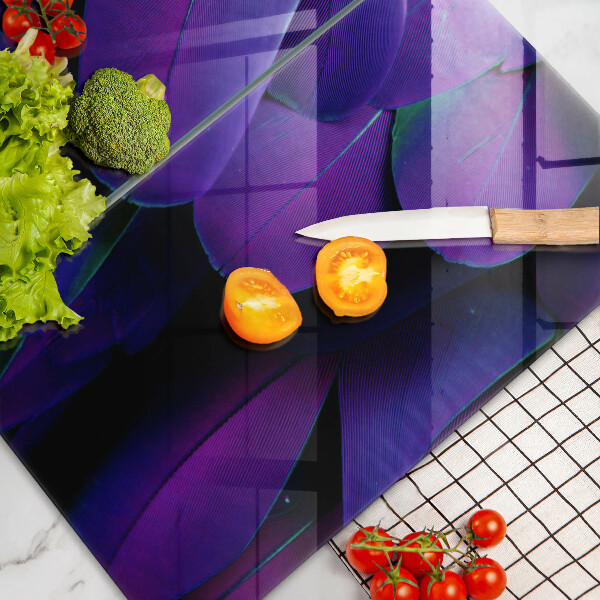 Glass chopping board Neon feathers