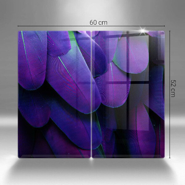 Glass chopping board Neon feathers
