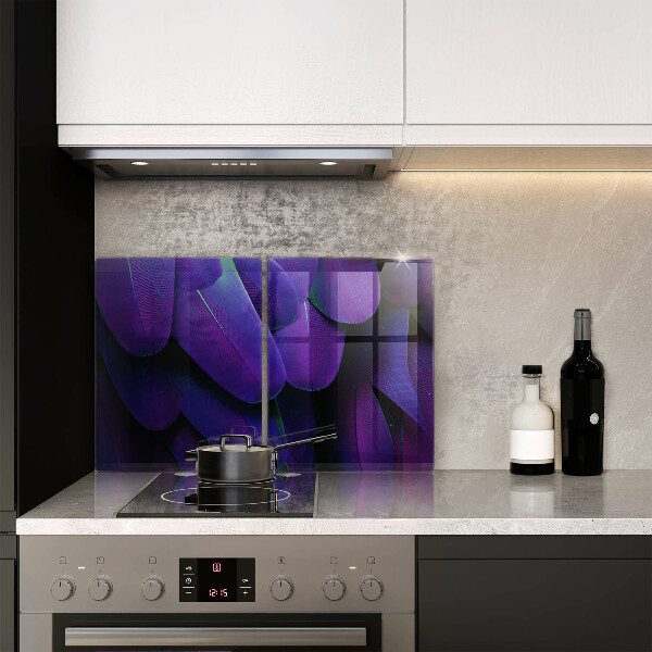 Glass chopping board Neon feathers