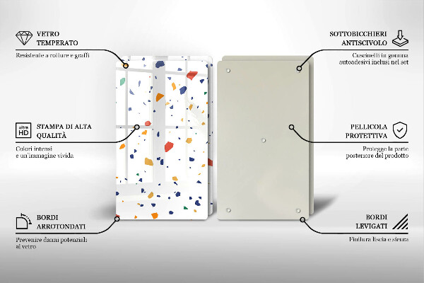 Glass chopping board Colored gres