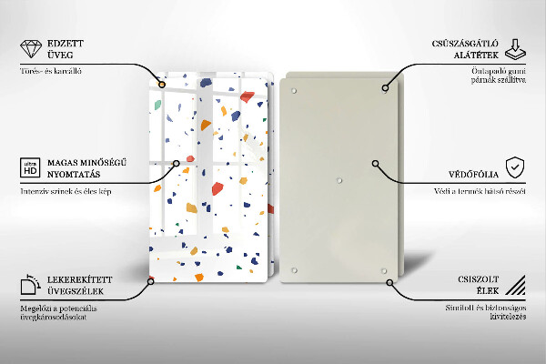 Glass chopping board Colored gres