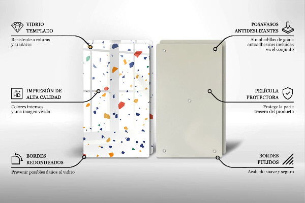 Glass chopping board Colored gres