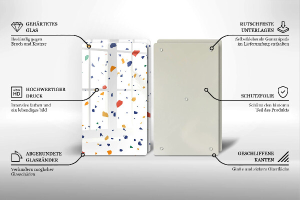 Glass chopping board Colored gres