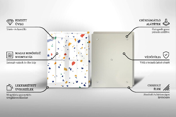 Glass chopping board Colored gres