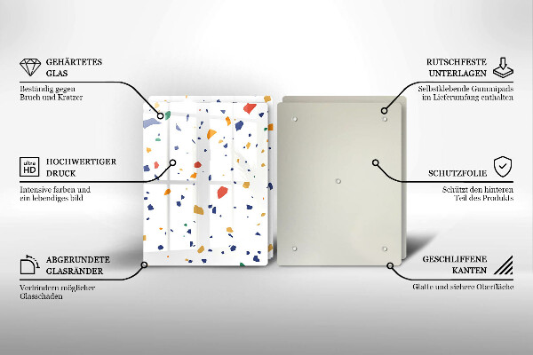 Glass chopping board Colored gres