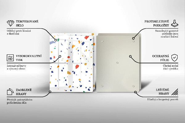 Glass chopping board Colored gres