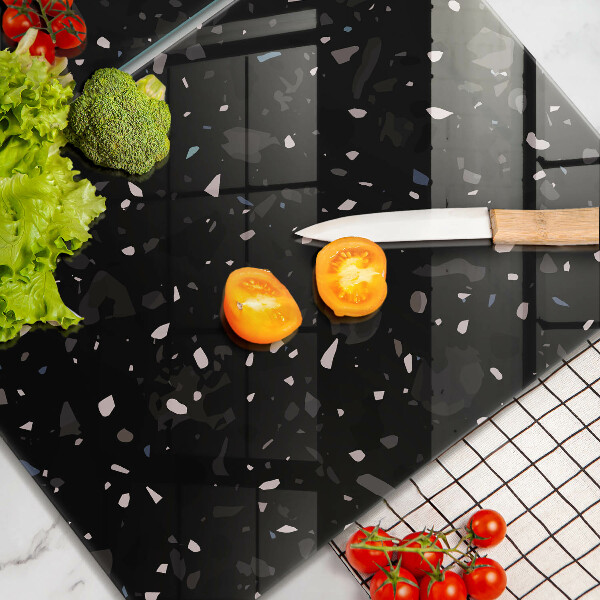 Glass chopping board Dark stone