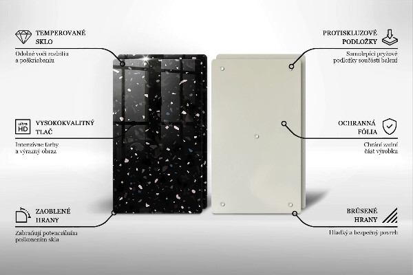 Glass chopping board Dark stone