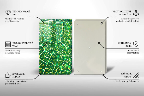 Glass chopping board Leaf structure