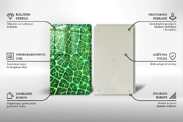 Glass chopping board Leaf structure