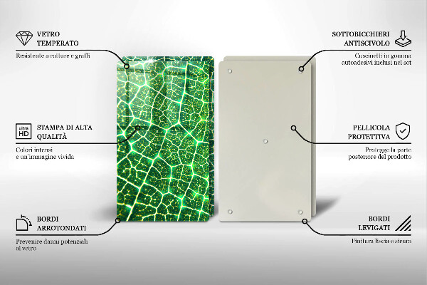 Glass chopping board Leaf structure