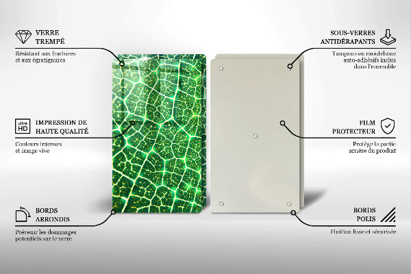 Glass chopping board Leaf structure