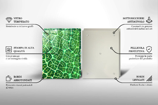 Glass chopping board Leaf structure