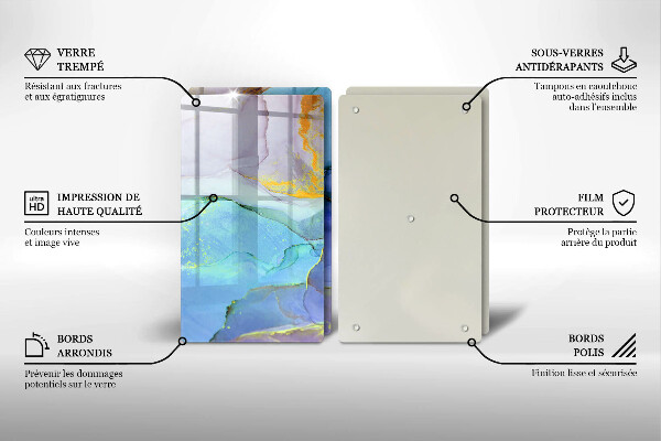 Chopping board Cracked stone gold