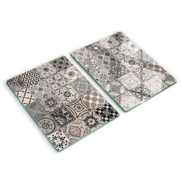 Glass chopping board Decorative tiles